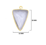 Boho Chic Clear Quartz Bezel Pendant - Handcrafted Gemstone Necklace with 24kt Gold Plating