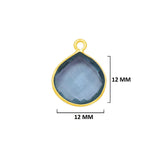 Boho Chic London Blue Topaz Bezel Pendant - Handcrafted Gemstone Necklace with 24kt Gold Plating