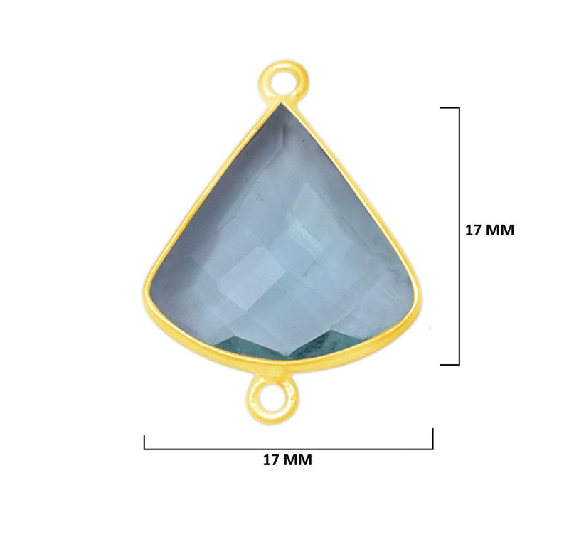 Boho Chic London Blue Topaz Bezel Pendant - Handcrafted Gemstone Necklace with 24kt Gold Plating