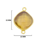 Boho Chic Lemon Quartz Bezel Pendant - Handcrafted Gemstone Necklace with 24kt Gold Plating