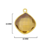 Boho Chic Lemon Quartz Bezel Pendant - Handcrafted Gemstone Necklace with 24kt Gold Plating