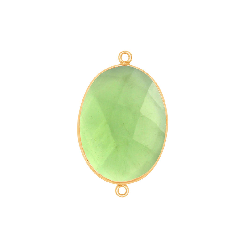 Boho Chic Green Amethyst Bezel Pendant - Handcrafted Gemstone Necklace with 24kt Gold Plating