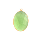 Boho Chic Green Amethyst Bezel Pendant - Handcrafted Gemstone Necklace with 24kt Gold Plating