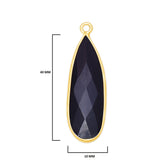 Boho Chic Black Onyx Bezel Pendant - Handcrafted Gemstone Necklace with 24kt Gold Plating
