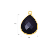 Boho Chic Black Onyx Bezel Pendant - Handcrafted Gemstone Necklace with 24kt Gold Plating