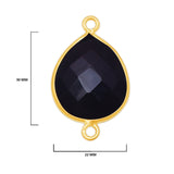 Boho Chic Black Onyx Bezel Pendant - Handcrafted Gemstone Necklace with 24kt Gold Plating