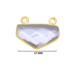 Boho Chic Clear Quartz Bezel Pendant - Handcrafted Gemstone Necklace with 24kt Gold Plating
