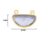Boho Chic Clear Quartz Bezel Pendant - Handcrafted Gemstone Necklace with 24kt Gold Plating