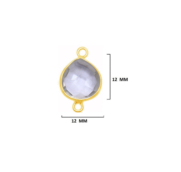 Boho Chic Clear Quartz Bezel Pendant - Handcrafted Gemstone Necklace with 24kt Gold Plating