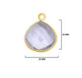 Boho Chic Clear Quartz Bezel Pendant - Handcrafted Gemstone Necklace with 24kt Gold Plating