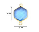 Boho Chic Blue Topaz Bezel Pendant - Handcrafted Gemstone Necklace with 24kt Gold Plating