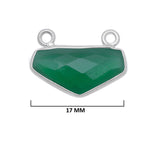 Green Onyx Chevron/Half Hexagon Pendant - Boho Chic Gemstone Necklace with 925 Sterling Silver Elegance