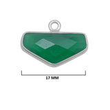 Green Onyx Chevron/Half Hexagon Pendant - Boho Chic Gemstone Necklace with 925 Sterling Silver Elegance