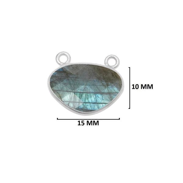 Labradorite Oval Pendant - Boho Chic Gemstone Necklace with 925 Sterling Silver Elegance