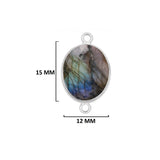 Labradorite Oval Pendant - Boho Chic Gemstone Necklace with 925 Sterling Silver Elegance