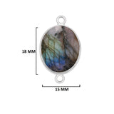 Labradorite Oval Pendant - Boho Chic Gemstone Necklace with 925 Sterling Silver Elegance