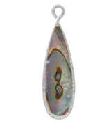 Sterling Silver Abalone Pear Teardrop Pendant Connector