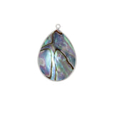 Sterling Silver Abalone Pear Teardrop Pendant Connector