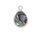 Sterling Silver Abalone Pear Teardrop Pendant Connector