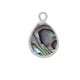 Sterling Silver Abalone Pear Teardrop Pendant Connector