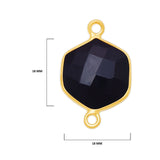 Boho Chic Black Onyx Bezel Pendant - Handcrafted Gemstone Necklace with 24kt Gold Plating