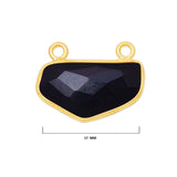 Boho Chic Black Onyx Bezel Pendant - Handcrafted Gemstone Necklace with 24kt Gold Plating