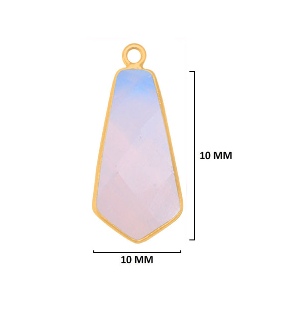 Opalite Tie Pendant - Boho Chic Gemstone Necklace with 24kt Gold Elegance