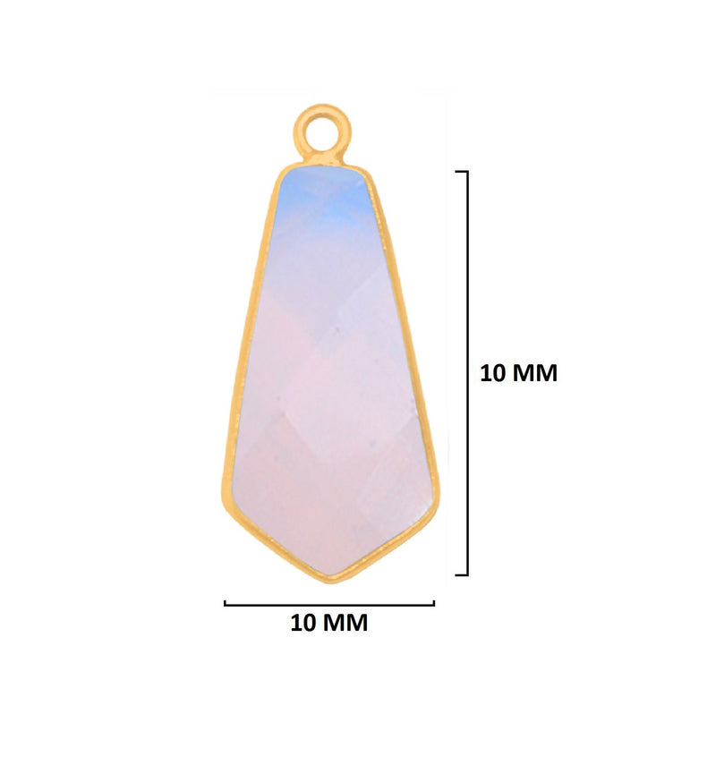 Opalite Tie Pendant - Boho Chic Gemstone Necklace with 24kt Gold Elegance