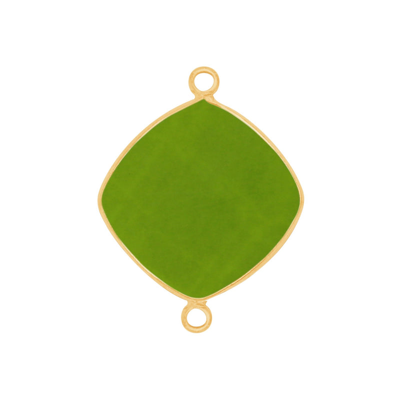 Boho Chic Peridot Bezel Pendant - Handcrafted Gemstone Necklace with 24kt Gold Plating