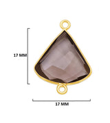Smoky Quartz Bell/Quarter Circle Pendant - Boho Chic Gemstone Necklace with 24kt Gold Elegance