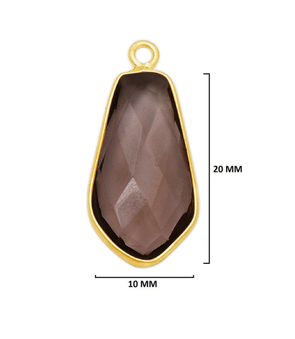 Smoky Quartz Tie Pendant - Boho Chic Gemstone Necklace with 24kt Gold Elegance