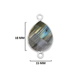 Labradorite Pear/Flat Teardrop Pendant - Boho Chic Gemstone Necklace with 925 Sterling Silver Elegance