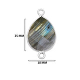 Labradorite Pear/Flat Teardrop Pendant - Boho Chic Gemstone Necklace with 925 Sterling Silver Elegance