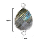 Labradorite Pear/Flat Teardrop Pendant - Boho Chic Gemstone Necklace with 925 Sterling Silver Elegance