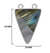 Labradorite Triangle Pendant - Boho Chic Gemstone Necklace with 925 Sterling Silver Elegance