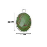 Green Turquoise Oval Pendant - Boho Chic Gemstone Necklace with 925 Sterling Silver Elegance