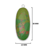 Green Turquoise Oval Pendant - Boho Chic Gemstone Necklace with 925 Sterling Silver Elegance