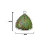 Green Turquoise Triangle Pendant - Boho Chic Gemstone Necklace with 925 Sterling Silver Elegance