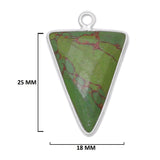 Green Turquoise Triangle Pendant - Boho Chic Gemstone Necklace with 925 Sterling Silver Elegance
