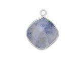 Rainbow Moonstone Cushion/Diamond Pendant - Boho Chic Gemstone Necklace with 925 Sterling Silver Elegance
