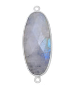 Rainbow Moonstone Oval Pendant - Boho Chic Gemstone Necklace with 925 Sterling Silver Elegance