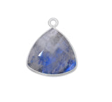 Rainbow Moonstone Triangle Pendant - Boho Chic Gemstone Necklace with 925 Sterling Silver Elegance