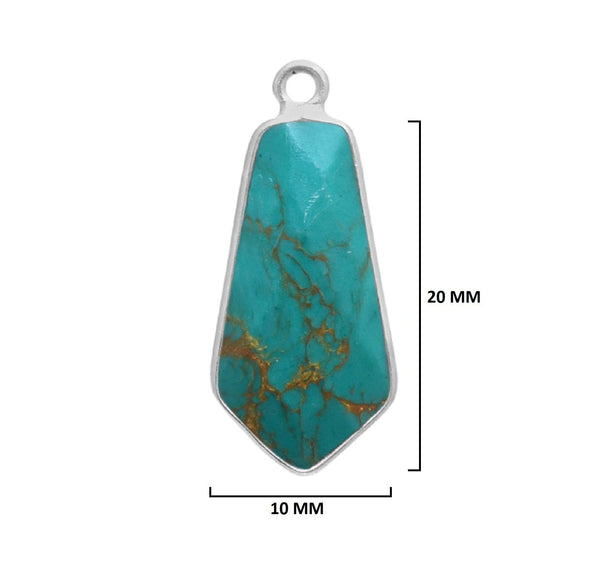 Blue Turquoise Tie Pendant - Boho Chic Gemstone Necklace with 925 Sterling Silver Elegance