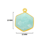 Amazonite Hexagon Pendant - Boho Chic Gemstone Necklace with 24kt Gold Elegance