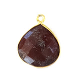 Brown Jasper Stone Necklace for Jewelry Making 12mm 15mm 18mm 25mm 30mm Heart Bezel Charms Pendants Connectors 24K Gold Plated Over Silver