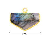 Labradorite Chevron/Half Hexagon Pendant - Boho Chic Gemstone Necklace with 24kt Gold Elegance