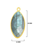 Labradorite Marquise/Evil Eye Pendant - Boho Chic Gemstone Necklace with 24kt Gold Elegance