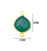 Green Onyx Heart Pendant - Boho Chic Gemstone Necklace with 24kt Gold Elegance