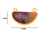 Mookaite Jasper Stone Necklace Jewelry Making 9X18mm Moon/Crescent Bezel Charms Pendants Connectors 24K Gold Plated Over 925 Sterling Silver