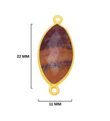 Mookaite Jasper Stone Necklace for Jewelry Making 11X22mm Marquise/Evil Eye Bezel Charms Pendants 24K Gold Plated Over 925 Sterling Silver
